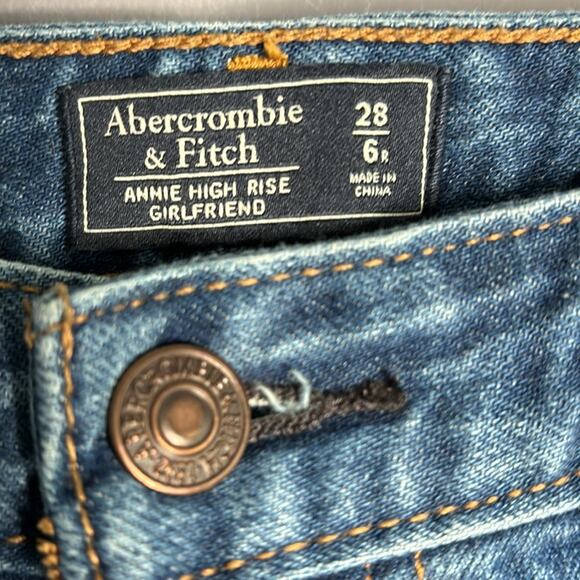 Abercrombie & Fitch Annie High Rise Straight Leg Distressed Jeans Size 6/28 - Picture 5 of 8